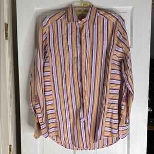 Robert Graham Multicolor Striped Button Down Shirt. Medium